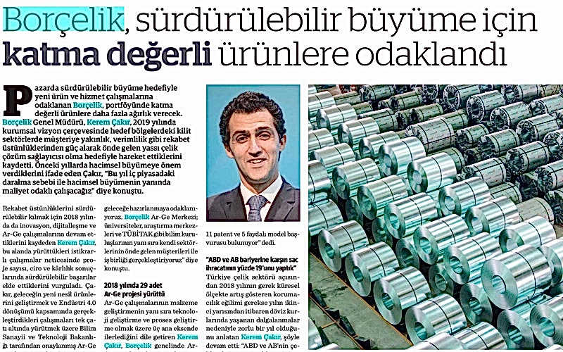 Borçelik, Sürdürülebilir Büyüme İçin Katma Değerli Ürünlere Odaklandı